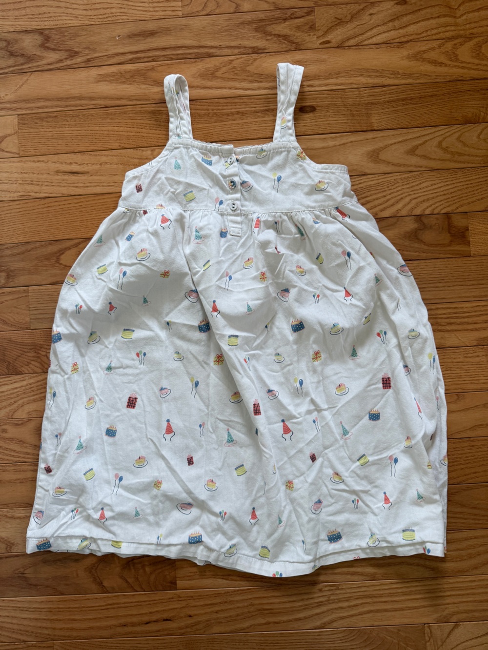 Petite Plum White Kids Nightgown with Colorful Party Print
